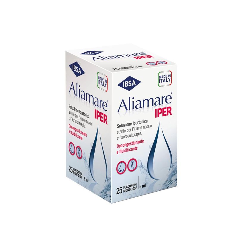Aliamare Iper - Soluzione Ipertonica in Flaconcini da 5ml, 25 Pezzi
