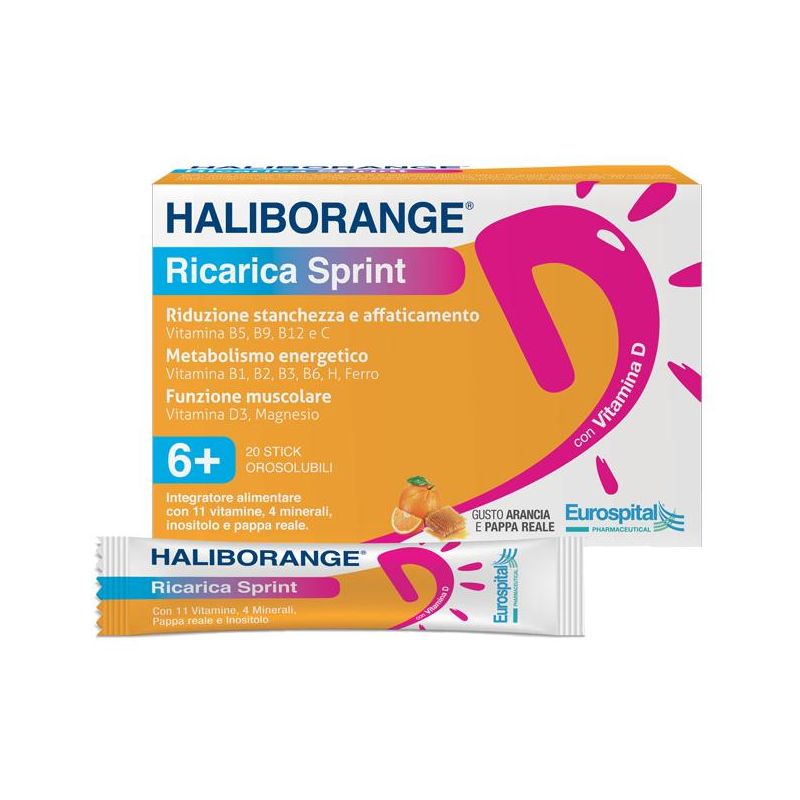 Haliborange Sprint Reload Energy Boost - Pack di 20 Stick