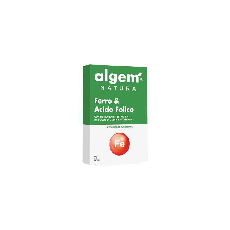 Algem Natura Ferro ed Acido Folico, 30 Capsule Nutrizionali