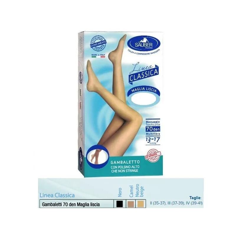 Gambaletti Sauber Linea Classica, 70 Denari, Maglia Liscia, Colore Camel, Taglia 4