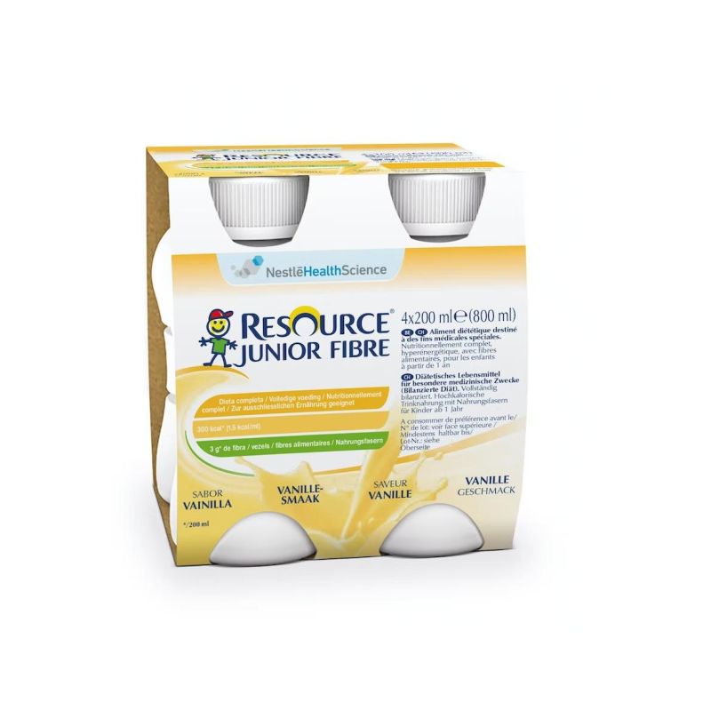 Bevanda Ipercalorica alla Vaniglia Resource Junior Fibre - 4x200ml