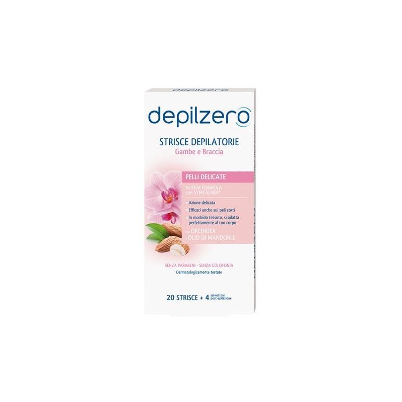 Depilzero Strisce Depilatorie per Gambe e Braccia - Pacco da 20