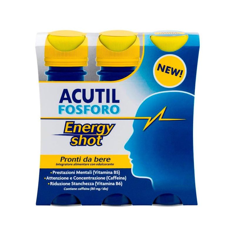 Acutil Fosforo Energy Boost Shot - Pacchetto da 3 x 60ml