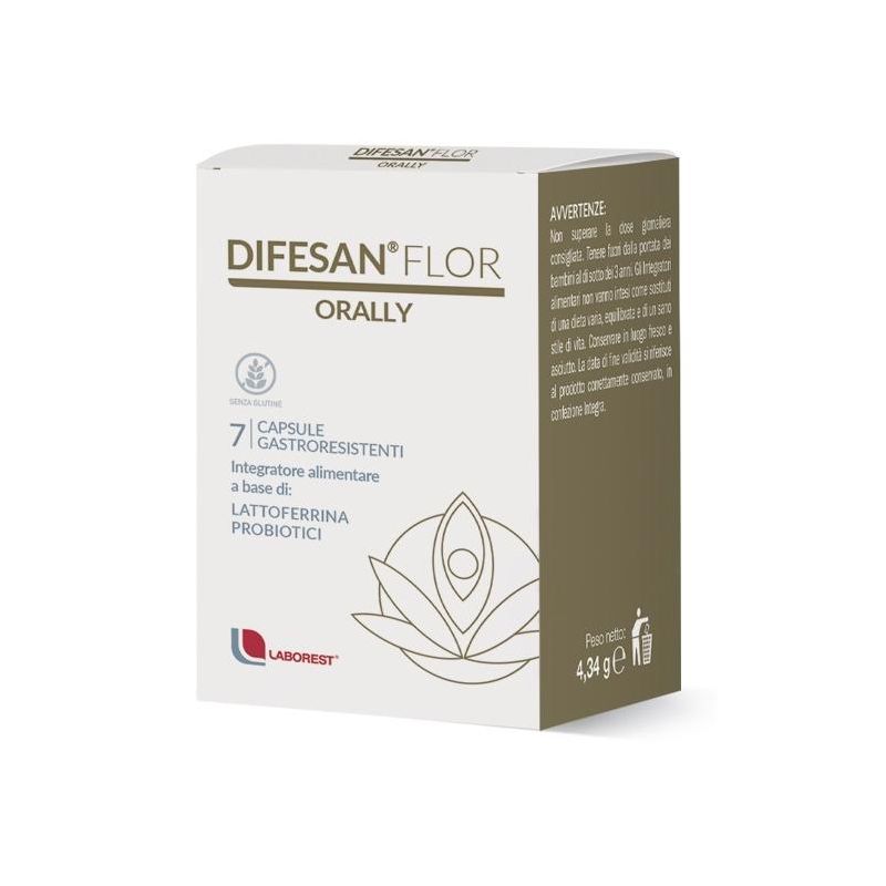 Difesan Flor - Probiotico Orale, Confezione da 7 Capsule