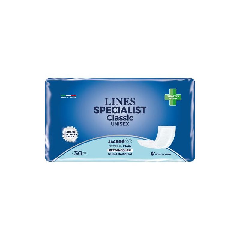 Lines Specialist Classic - Pannolone Rettangolare Senza Barriera - 30 Pezzi