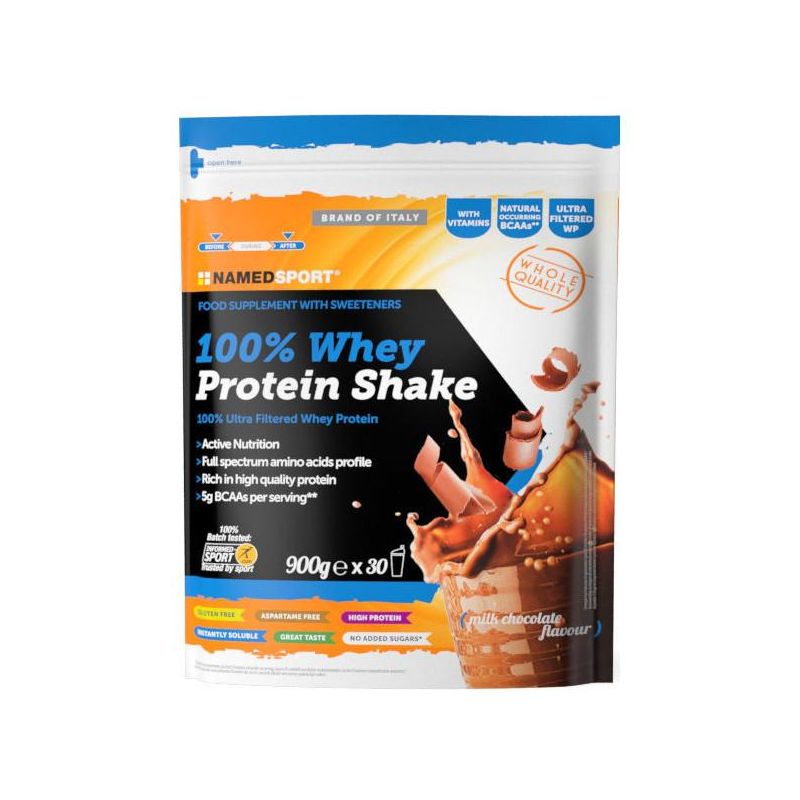 Named Sport 100% Whey Protein Shake, gusto cioccolato al latte, 900g