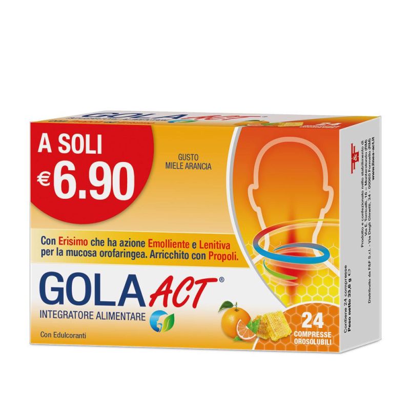Gola Act - Compresse Miele Arancia - Confezione da 24