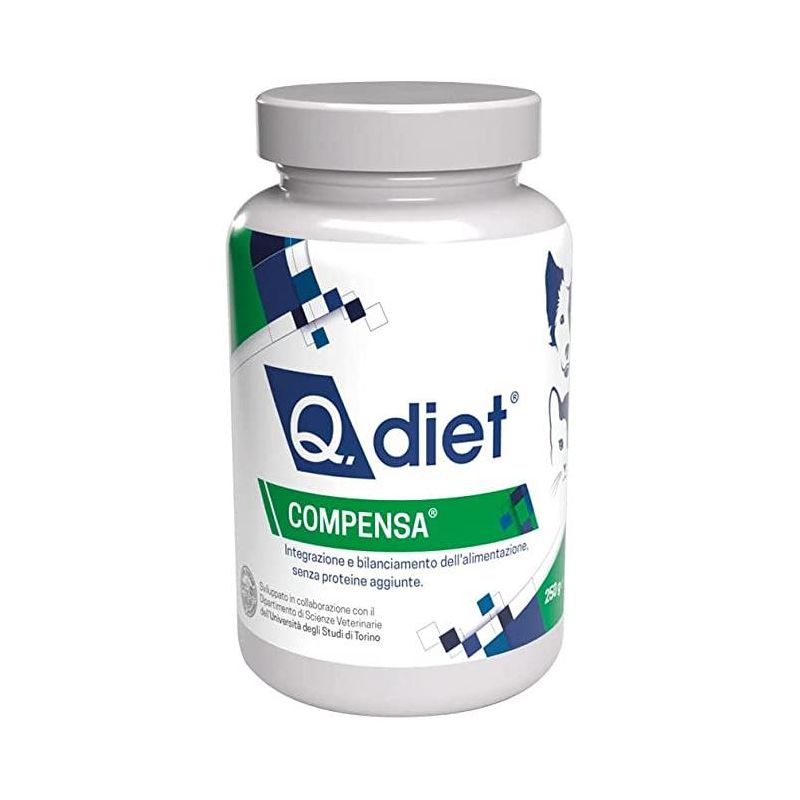 Q Diet Compensa: Complemento Alimentare Minerale in Polvere per Cani e Gatti - 1000g