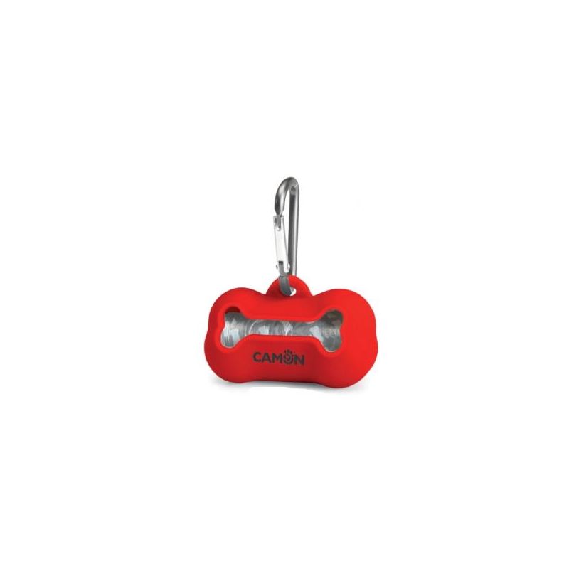 Camon Porta Sacchetti Silicone Rosso Per Cani