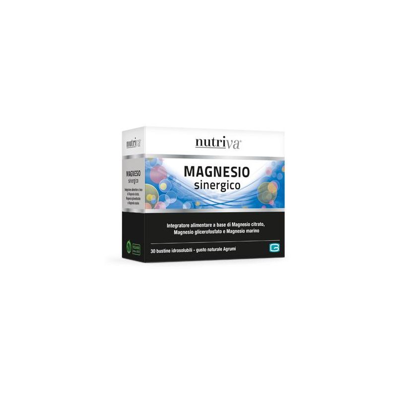 Nutriva Magnesio Sinergico - Integratore Alimentare in Bustine da 30 Pezzi
