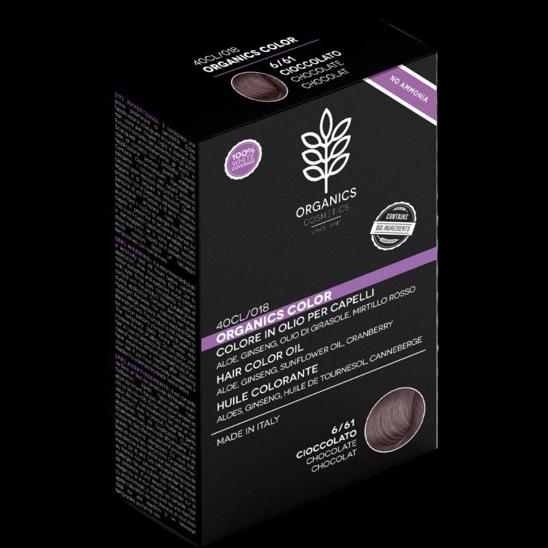 Organics Cosmetics Olio Colorante per Capelli 6/61 Tonalit√† Cioccolato