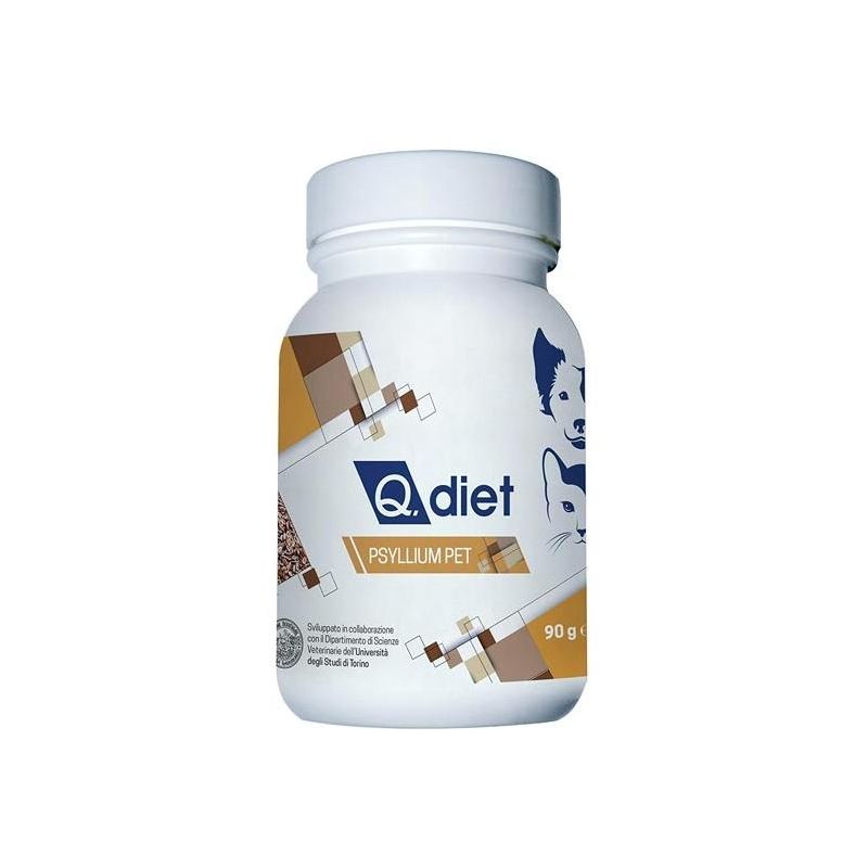 Q Diet Fonte di Fibra Psyllium per Cani e Gatti, 90g