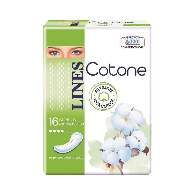 Lines Cotone Anatomici 16 Pezzi - Assorbenti Ultra Confortevoli