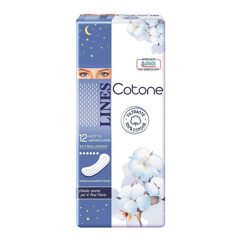 Lines Cotone - Assorbenti Ultra Notte da 12 Pezzi