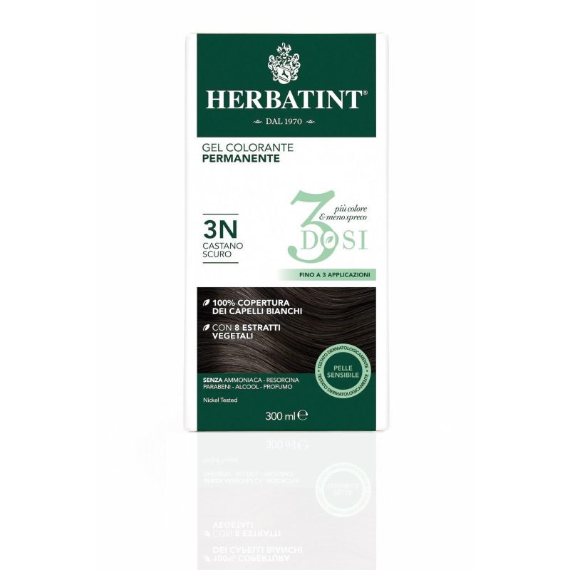Tintura Permanente per Capelli Herbatint 3N Castano Scuro in Gel
