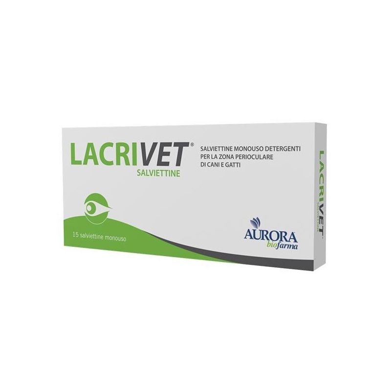 Lacrivet - Salviettine Detergenti per Cani e Gatti, 15 Pezzi