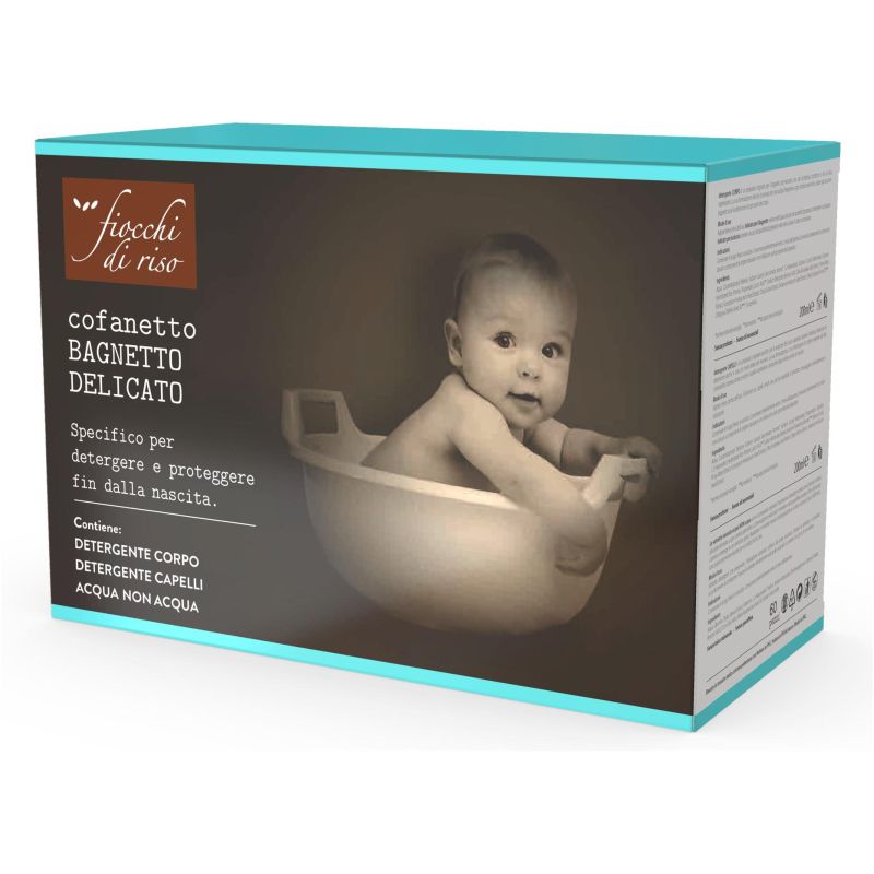 Cofanetto di Prodotti Delicati per il Bagnetto a Base di Fiocchi di Riso