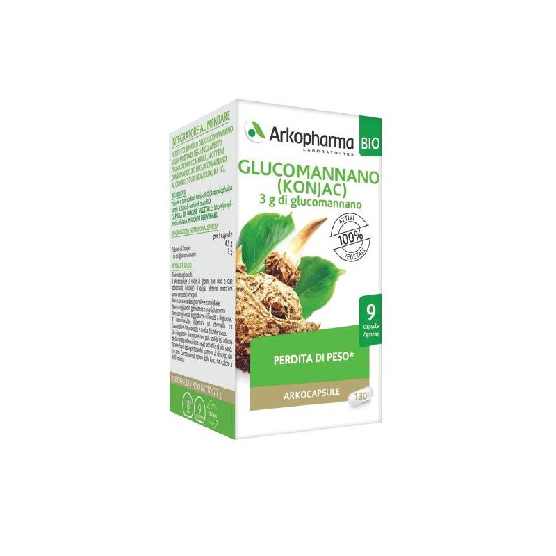 Arkopharma Bio Glucomannano - 130 Capsule Organiche