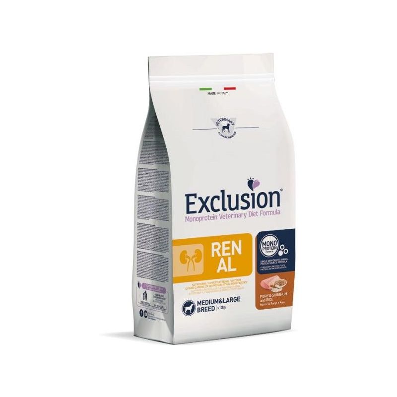Exclusion Monoprotein Veterinary Renal Diet per Cani di Taglia Media/Grande - 12kg