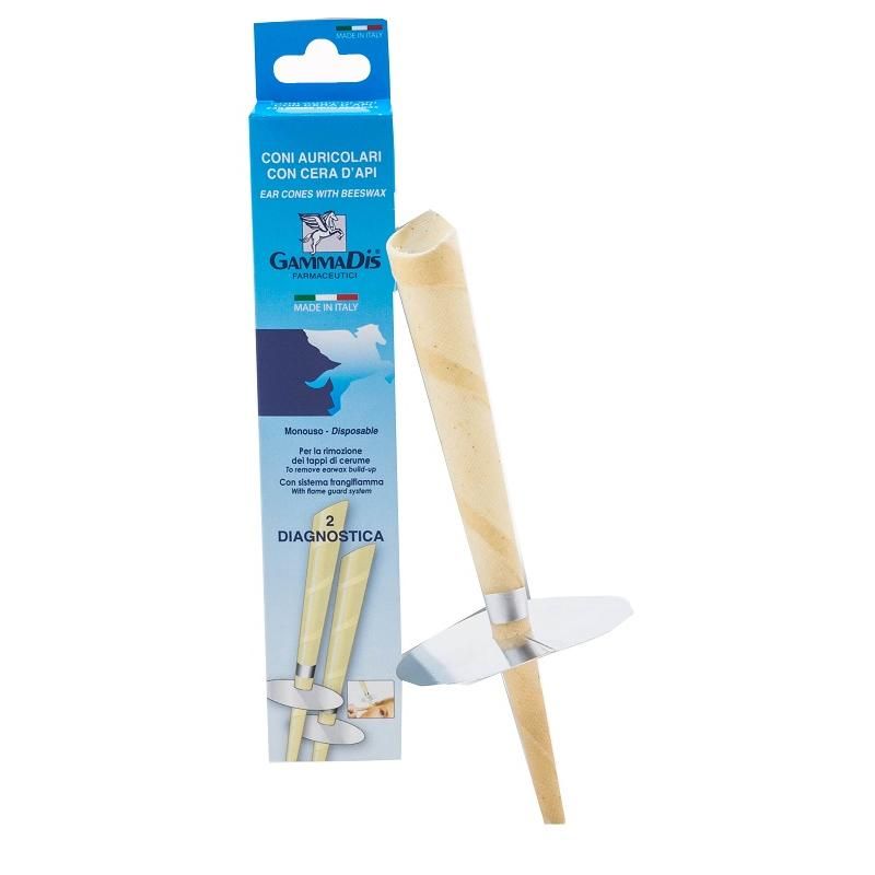 GammaDis - Coni Auricolari con Cera d'Api, Set di 2 Pezzi