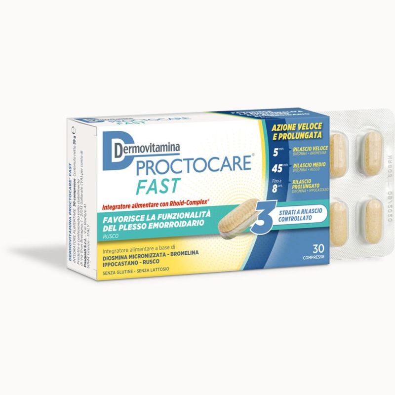 Dermovitamina ProctoCare Fast - Compresse per Proctite, Confezione da 30