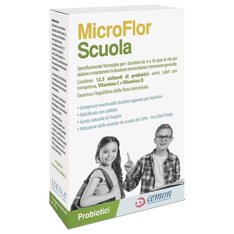 Microflor Scuola - 30 Capsule Masticabili
