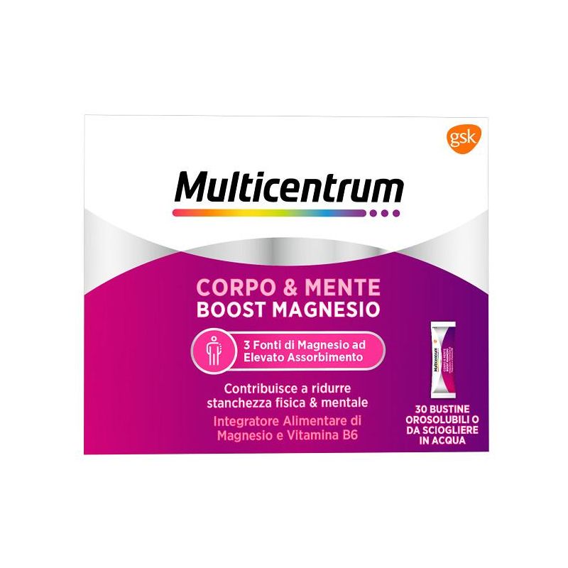 Multicentrum Boost Magnesio - Supporto per Corpo e Mente - 30 Bustine