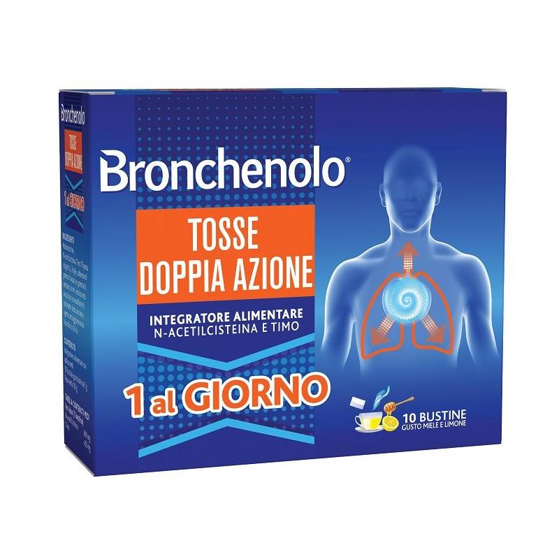 Bronchenolo Doppia Azione per la Tosse - Miele e Limone - 10 Bustine