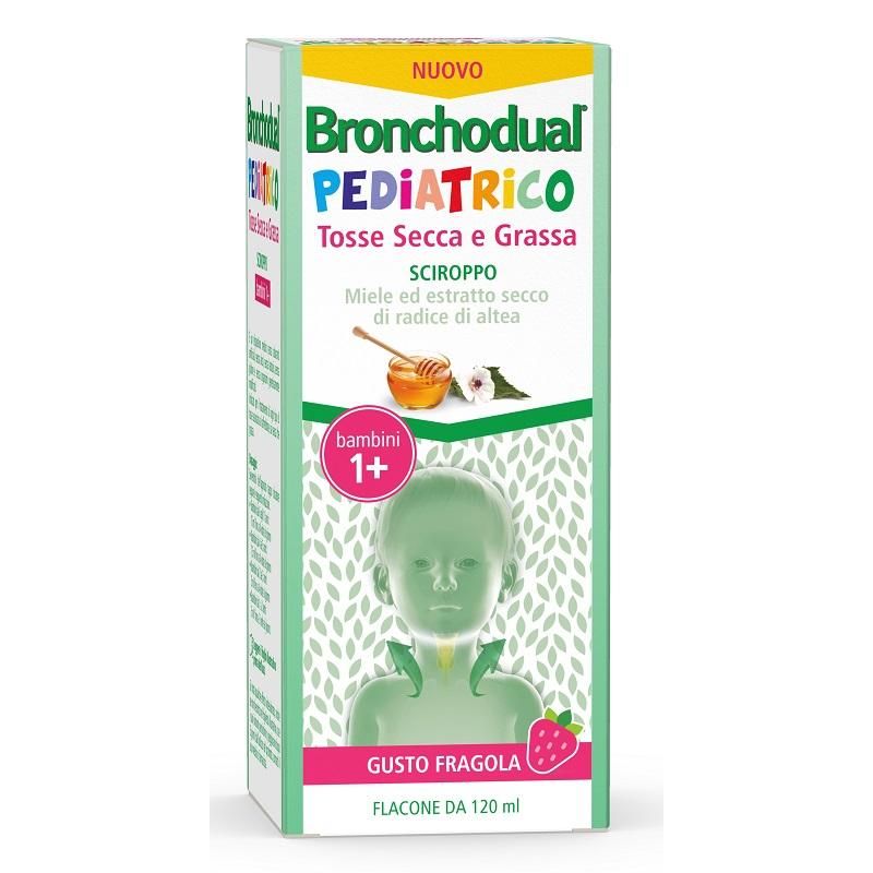 Bronchodual Pediatrico Sciroppo per Bambini, Sapore Fragola, 120ml