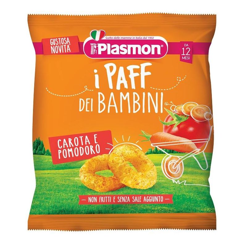 Plasmon Dry Snack: Puff di Carota e Pomodoro per Bambini dai 12 Mesi, 15g