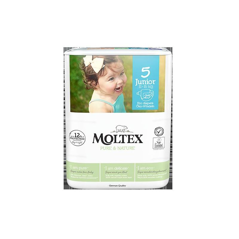 Moltex Pure & Nature Pannolini Taglia 5 Junior 11-16kg, 25 Pezzi