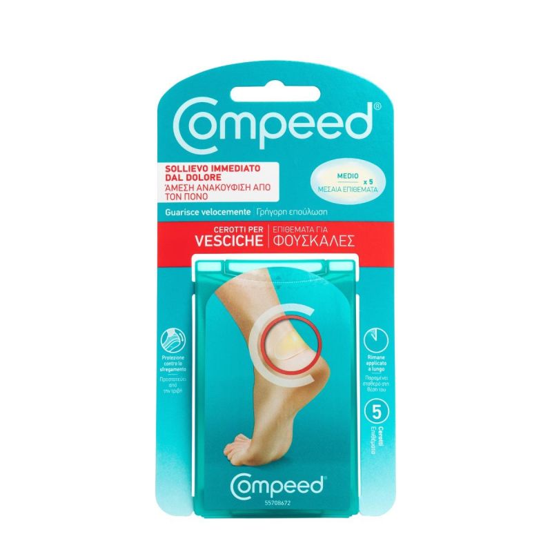 Compeed Cerotti per Vesciche, Taglia Media, Pacco da 5 Pezzi
