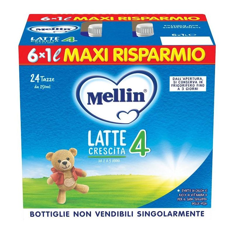 Mellin 4 Latte Di Crescita Liquido 6x1000ml 24Mesi+
