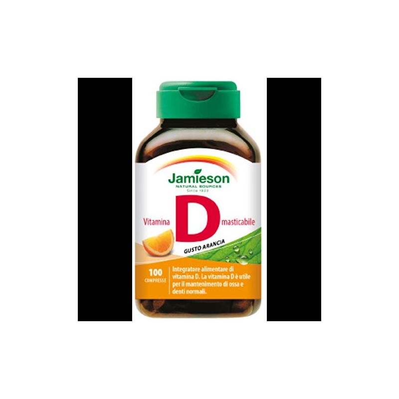 Jamieson Vitamina D con Sapore di Arancia, 100 Compresse Masticabili