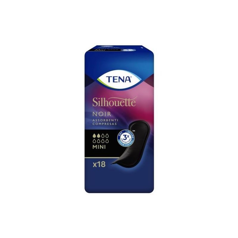 Tena Silhouette Noir Mini - Assorbenti Neri per Incontinenza Leggera