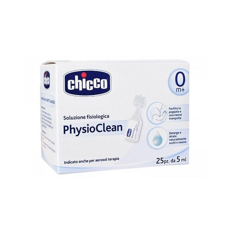 Chicco Physioclean - Soluzione Fisiologica per Pulizia Nasale, 25 Pezzi