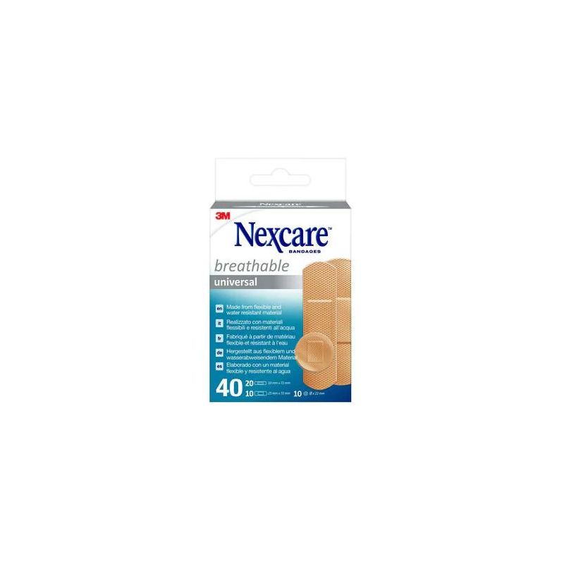 Nexcare 3M Cerotti Traspiranti Universali Assortiti, 40 Pezzi