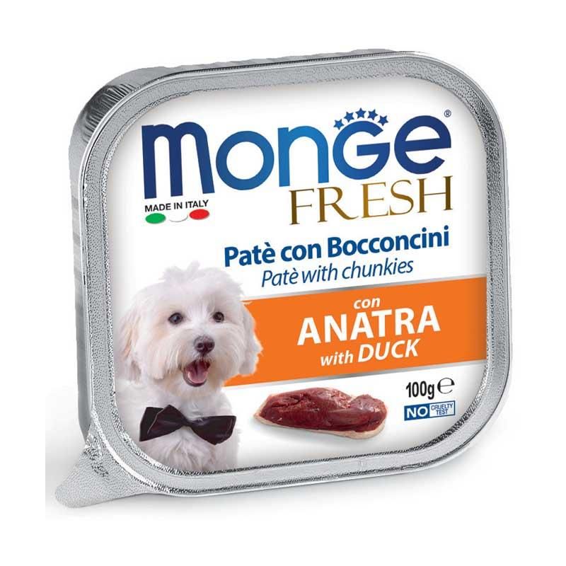 Monge Fresh Pate Umido per Cani Adulti con Bocconcini di Anatra 100g