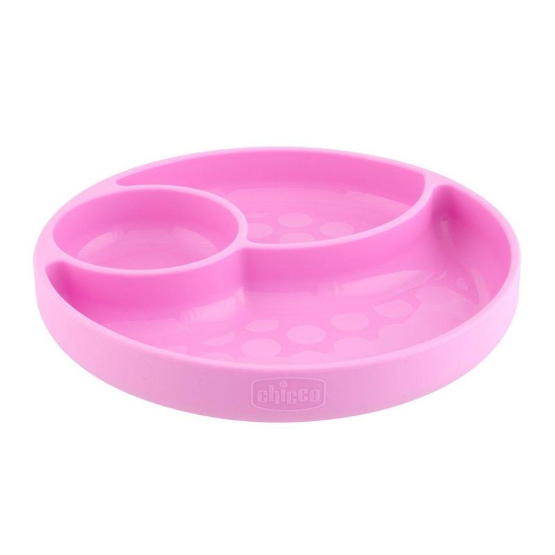 Chicco Piatto in Silicone Rosa con Ventosa, 1 Pezzo