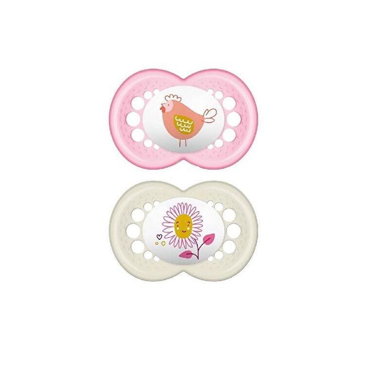 MAM Original - Set di 2 Succhietti in Silicone per Femmine, 16+ Mesi