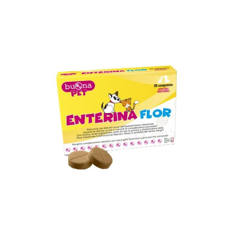 Enterina Flor - Integrazione Alimentare per Cani e Gatti, 20 Compresse