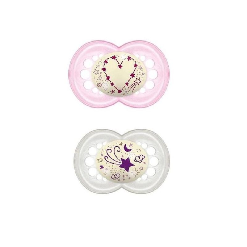 Succhietto Notturno in Silicone Mam Original per Bimba, 16+ Mesi - Pacco da 2