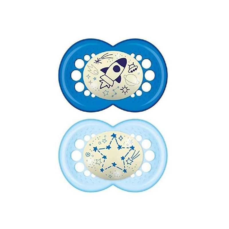 Succhietto Notturno in Silicone Mam Original per Maschio - 2 Pezzi da 16 Mesi+