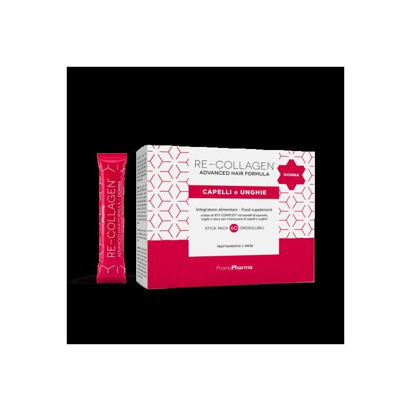 Formula Avanzata Re-Collagen per Capelli e Unghie Donna - 60 Stick