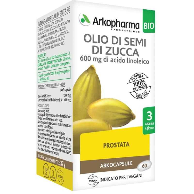 Arkopharma Olio Puro di Semi di Zucca - 60 Capsule