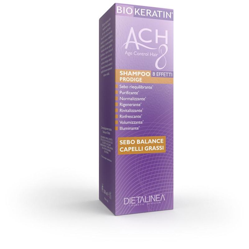 Shampoo Sebo Equilibrante Ach8 con Biokeratina - 200ml