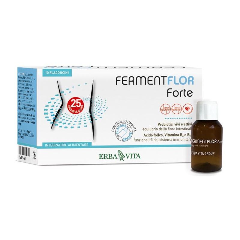 Erba Vita Fermentflor Forte - Integratore Digestivo in Flaconcini da 10 Pezzi