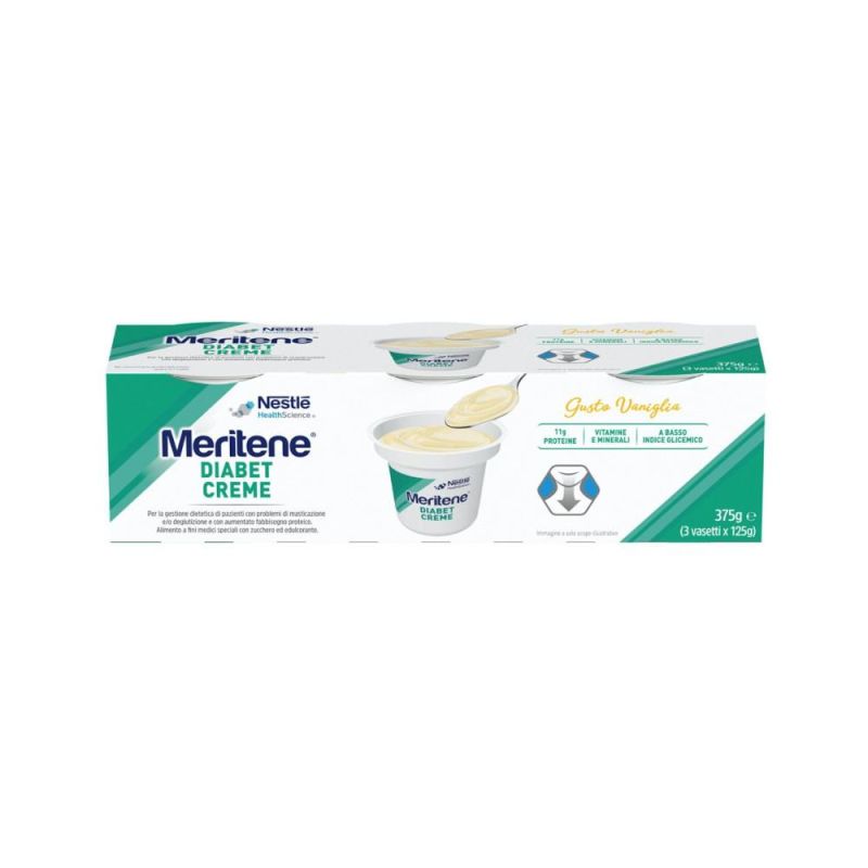 Meritene Vaniglia Dessert per Diabetici - Confezione da 3x125g