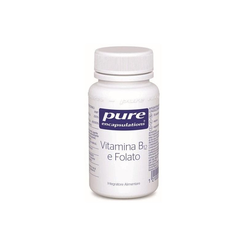 Pure Encapsulations - Pastiglie di Vitamina B12 e Folato - Confezione da 30
