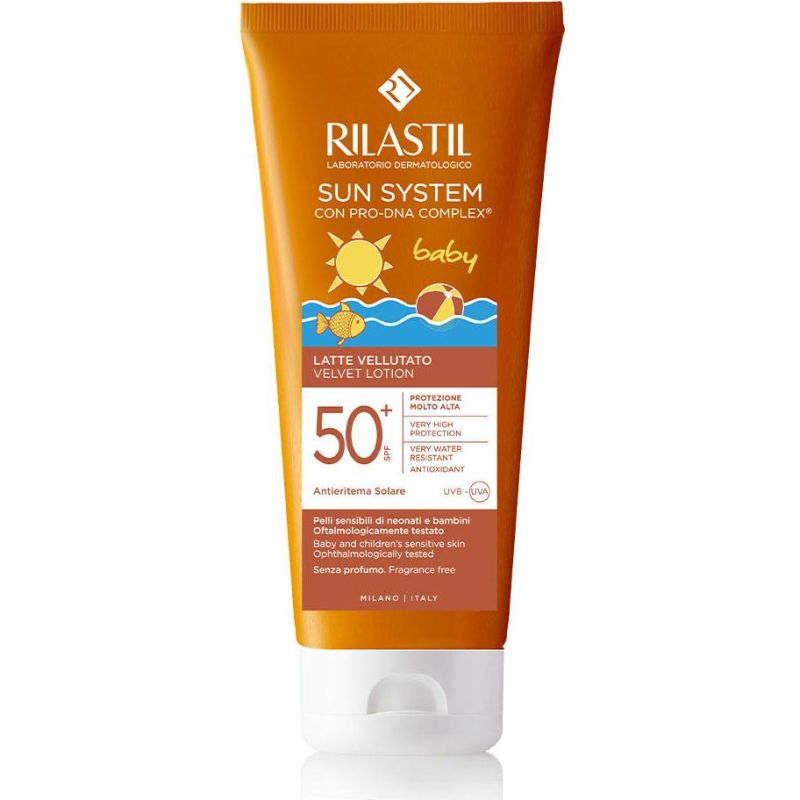 Rilastil Sun System SPF50 - Latte Solare Vellutato per Bambini, 200ml